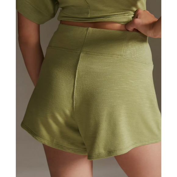 Anthropologie Daily Practice Shorts Womens S Green Corset Shorts Green Flowy - Picture 4 of 16